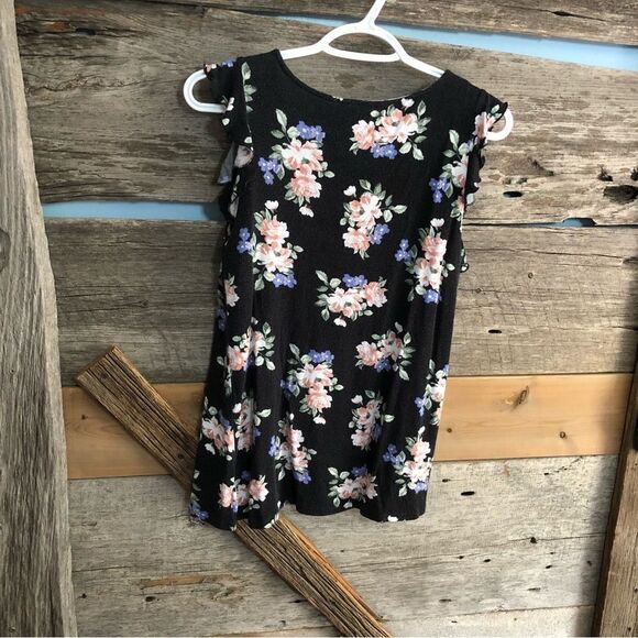 NO Comment Size Med Black Ruffle Cold Shoulder Top - Picture 3 of 5